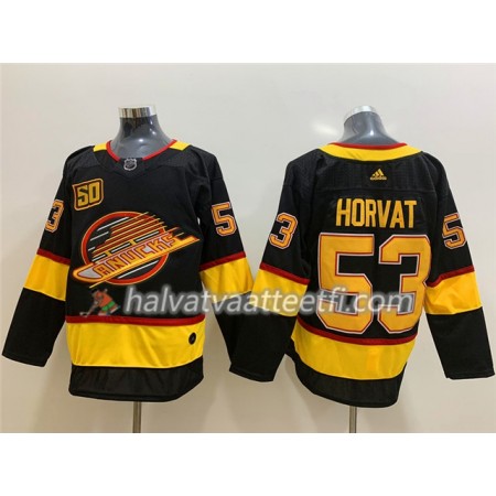 Miesten NHL Vancouver Canucks Pelipaita Bo Horvat 53 Flying Skate 50th Anniversary Adidas 2019-20 Musta Authentic